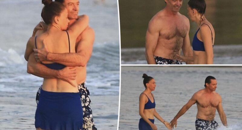 Hugh Jackman and bikini-clad girlfriend Sutton Foster pack on the PDA in Costa Rica