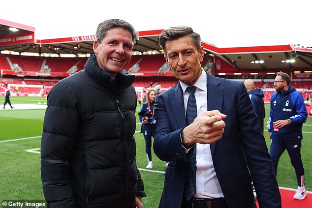 Crystal Palace chairman Steve Parish (right), pictured with manager Oliver Glasner, put the boot in when many sides in the EFL were at their lowest ebb