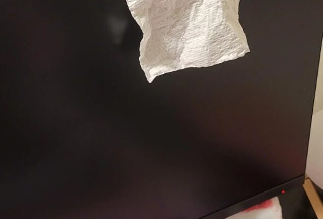 A woman who lives alone has sparked alarm after revealing a chilling mystery inside her apartment - returning home to find a paper towel deliberately placed over the webcam in her upstairs bedroom