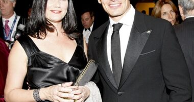 Linda Fiorentino is pictured with Antonio Sabato Jr. at a Washington DC gala in 2010. It is the last time she was photographed in public, with the actress subsequently suffering severe financial distress