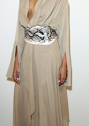 Sabrina Elba (left) was front and centre on Wednesday afternoon as she attended Elie Saab's latest catwalk show in Paris