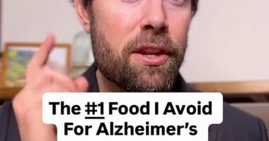 US brain researcher Dr Austin Perlmutter (pictured), has revealed the one everyday item he avoids entirely in a bid to protect himself from Alzheimer'sdisease