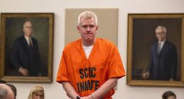 Alex Murdaugh (seen during his 2023 sentencing on state financial crimes) is passing the time in prison fighting his murder conviction