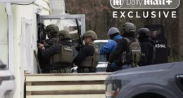 Heavily armed US Marshals were seen descending on the secluded Catskills home of Timothy Busfield and Melissa Gilbert, smashing through the front door with a battering ram during a dramatic raid on Tuesday