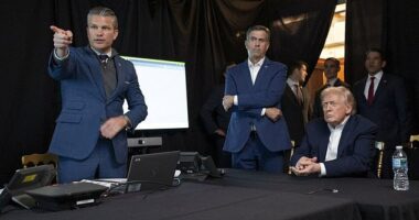 President Trump, CIA Director John Ratcliffe and US Secretary of Defense Pete Hegseth all watch the Maduro mission unfold from a temporary situation room created at Mar-a-Lago in Palm Beach in the early hours of Saturday