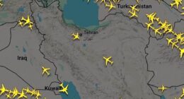 Iran's Civil Aviation Organization issued a Notice to Air Missions (NOTAM) closing its airspace to all aircraft except permitted international arrivals or departures. The notice issued at 5.19pm EST is effective for more than two hours. Flight radar data showed very few aircraft over Iran as the order went into effect.