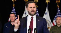U.S. Vice President JD Vance speaks at Royalston Square in Minneapolis, Minnesota after meeting with local officials