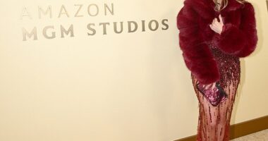 Jennifer Lopez looked every bit the showgirl as she arrived at the Vanity Fair and Amazon MGK Studios pre-Golden Globes bash in Los Angeles on Saturday night