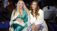 Jerry Hall joined her lookalike daughter Elizabeth Jagger at the Marc Cain show during Berlin Fashion Week on Friday
