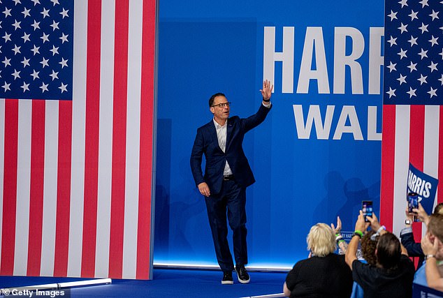 Pennsylvania Governor Josh Shapiro, seen campaigning for Vice President Kamala Harris in Philadelphia in August 2024, writes about the veepstakes process in his new book, Where We Keep the Light