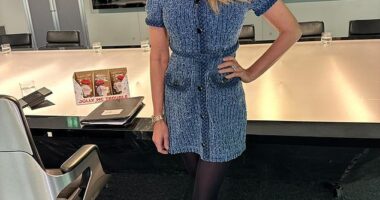 Karren Brady showcased her dramatic weight loss in behind-the-scenes snaps from filming The Celebrity Apprentice Christmas Special