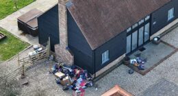 Katie Price has been warned she faces being booted out of her new £4,500-a-month home if the property becomes a second 'Mucky Mansion', after rubbish emerged outside the property