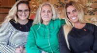 Katie Price's family were reportedly left 'stunned' after discovering her surprise engagement to entrepreneur Lee Andrews on social media, just weeks after her split from JJ Slater (pictured with her mother Amy and sister Sophie)