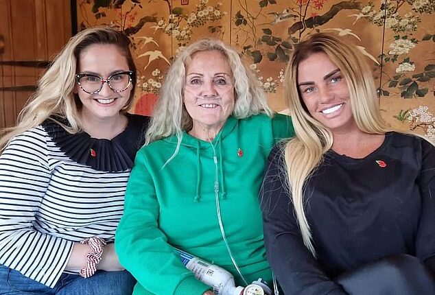 Katie Price's family were reportedly left 'stunned' after discovering her surprise engagement to entrepreneur Lee Andrews on social media, just weeks after her split from JJ Slater (pictured with her mother Amy and sister Sophie)