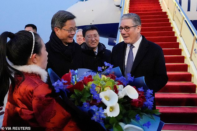 Keir Starmer arrived in Beijing on Wednesday for the first trip to China by a British PM for eight years