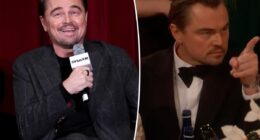 Leonardo DiCaprio won't say who he was talking to in Golden Globes clip