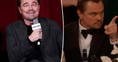 Leonardo DiCaprio won't say who he was talking to in Golden Globes clip
