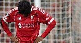 Jeremie Frimpong suffered an apparent hamstring injury in the opening stages against Qarabag