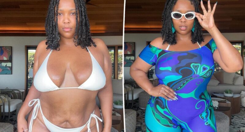 Lizzo flaunts slimmed-down figure in teeny tiny white bikini