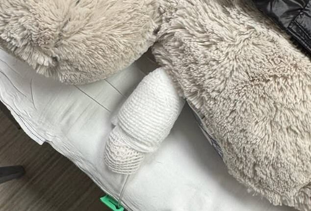 Louise Thompsonand Ryan Libbey's son Leo, four, is in hospital after suffering from bleeding tonsils