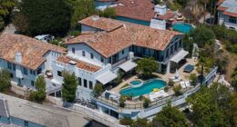 Before: Brad Pitt's sprawling $12 million Hollywood Hills mansion previously featured traditional greenery and landscaping