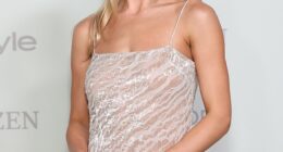 A scene from the latest episode of Taylor Sheridan¿s Landman involving Michelle Randolph (pictured) has gone viral, sparking MAGA praise for a rare Hollywood jab at woke culture