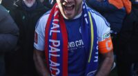 Macclesfield's captain Paul Dawson celebrates Macclesfield victory against Crystal Palace in the biggest upset in FA Cup history