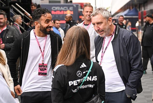 Ruben Amorim (left), pictured with Jason Wilcox (right) at the British Grand Prix last July, clashed with the Man United director of football and was sacked earlier this week