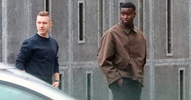 Marc Guehi's private jet was initially forced to abort its landing at Manchester Airport and had to loop over the city centre as he prepares for his Manchester City medical today