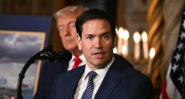 Secretary of State Marco Rubio (right) has become President Donald Trump's (left) most popular Cabinet member, including to the Daily Mail's late December poll