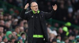 Martin O'Neill looks on from the sidelines as he begins his third spell in charge of Celtic