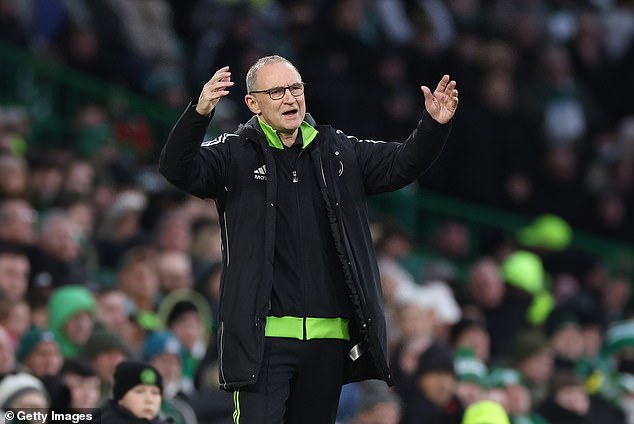 Martin O'Neill looks on from the sidelines as he begins his third spell in charge of Celtic