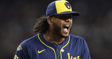 Freddy Peralta pitches during the 2025 MLB season as the Mets weigh whether to pursue a long-term contract extension.