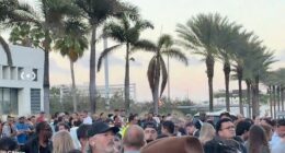 Travelers were seen crowded outside of Miami International Airport on Sunday evening following an evacuation due to a 'safety issue'