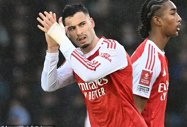 Mikel Arteta praises Gabriel Martinelli as Arsenal forward bounces back from Conor Bradley clash with FA Cup hat-trick