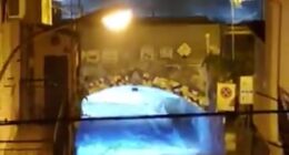 Footage shows massive waves striking Sicily on Tuesday night as the Mediterranean was battered by powerful Storm Harry