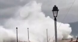 A strong wave in Astros, Kynouria, Greece, swept away a coast guard who was on patrol