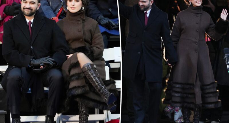 NYC Mayor Zohran Mamdani's wife, Rama Duwaji, attends inauguration in brown coat and lace-up boots