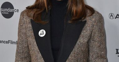 Natalie Portman said Americans were 'at a moment in our country's history that is quite devastating' as she wore an 'ICE Out' pin at the Sundance Film Festival this weekend