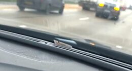 New footage shows Tottenham star Randal Kolo Muani's Ferrari stranded on the motorway