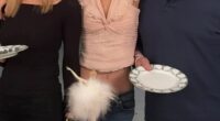 Nicola Peltz celebrated her 31st birthday with her husband Brooklyn and family in Florida with a pink themed party. The actress posed with her parents Nelson, 83, and Claudia, 70, for a snap