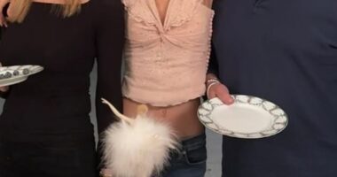 Nicola Peltz celebrated her 31st birthday with her husband Brooklyn and family in Florida with a pink themed party. The actress posed with her parents Nelson, 83, and Claudia, 70, for a snap