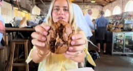 Influencer Georgia Barry, who has over 61,000 followers on TikTok, showed off the delights of The Goods Shed in Canterbury, saying of the Kent foodie spot 'I don't think I've ever seen somewhere so beautiful in my entire life'