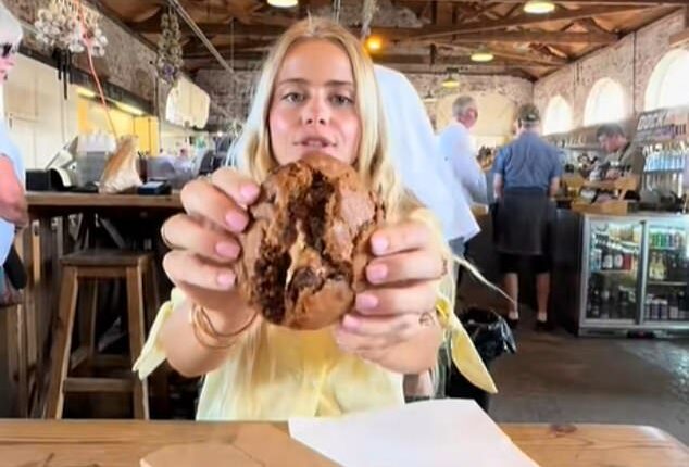 Influencer Georgia Barry, who has over 61,000 followers on TikTok, showed off the delights of The Goods Shed in Canterbury, saying of the Kent foodie spot 'I don't think I've ever seen somewhere so beautiful in my entire life'