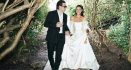 Brooklyn Beckham's claims that his mother Victoria 'hijacked' his first dance at his wedding are at odds with Vogue's official account of the nupitals, (Brooklyn pictured with wife Nicola)
