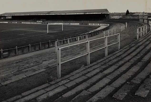 Wide open terracing behind the goal of St Johnstone's former home, Muirton Park