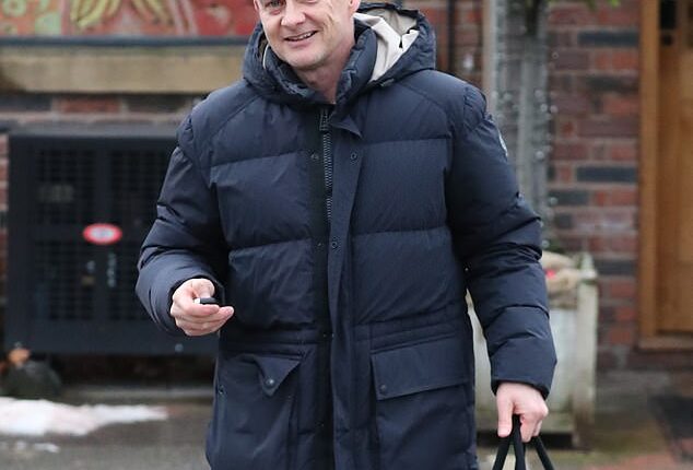 Ole Gunnar Solskjaer was pictured at a Waitrose store in Wilmslow, Cheshire, on Tuesday