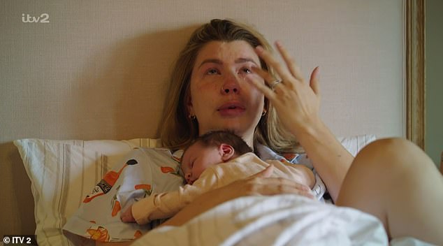 Olivia Bowen calls ambulance after suffering from mastitis as she reveals she suffers from crippling health anxiety following the 'traumatic' birth of daughter Siena