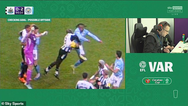 Antoine Semenyo's goal was ruled out for subjective offside against Erling Haaland