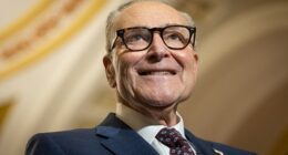 Senate Minority Leader Chuck Schumer, a New York Democrat, speaks at a press conference with other members of Senate Democratic leadership following a policy luncheon at the U.S. Capitol in Washington, DC on January 28, 2026